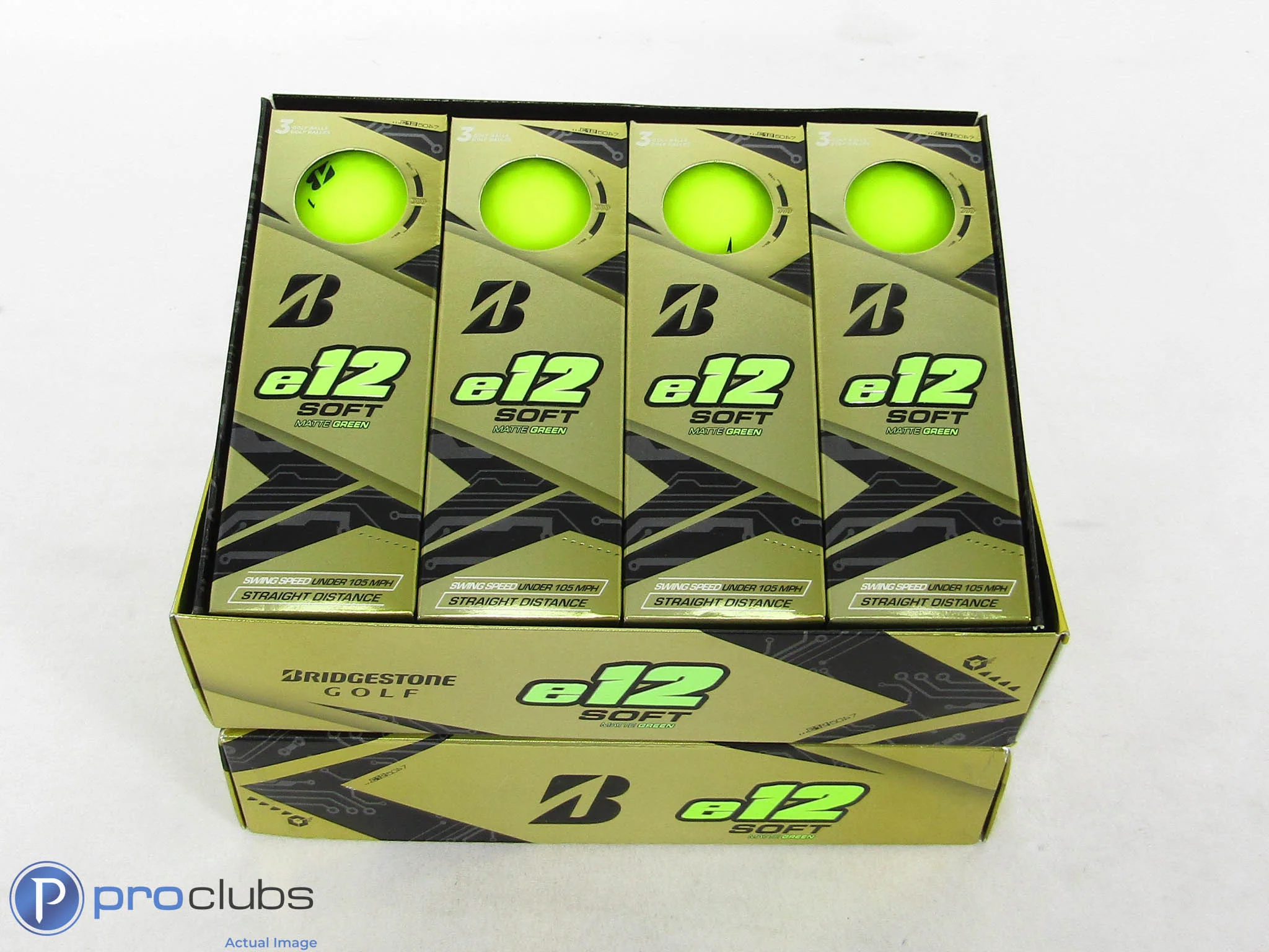 New! 2 Dozen Bridgestone e12 Contact Golf Balls (Matte Green) - 507546 - Image 4