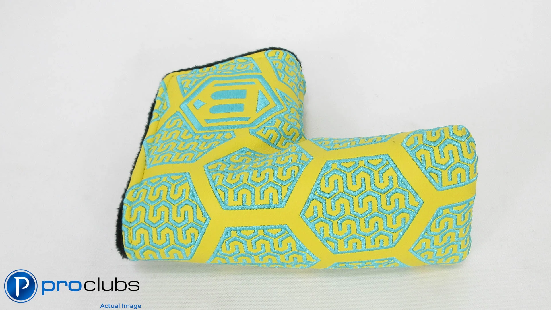 NEW BETTINARDI HEX CHAIN YELLOW / TEAL BLADE PUTTER HEADCOVER #344314 - Image 3