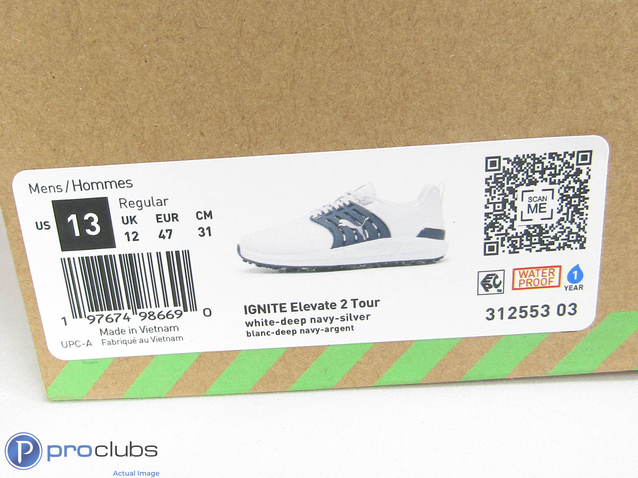 New! Puma IGNITE Elevate 2 Tour Golf Shoes Size 13 Navy/White - 443158 - Image 3